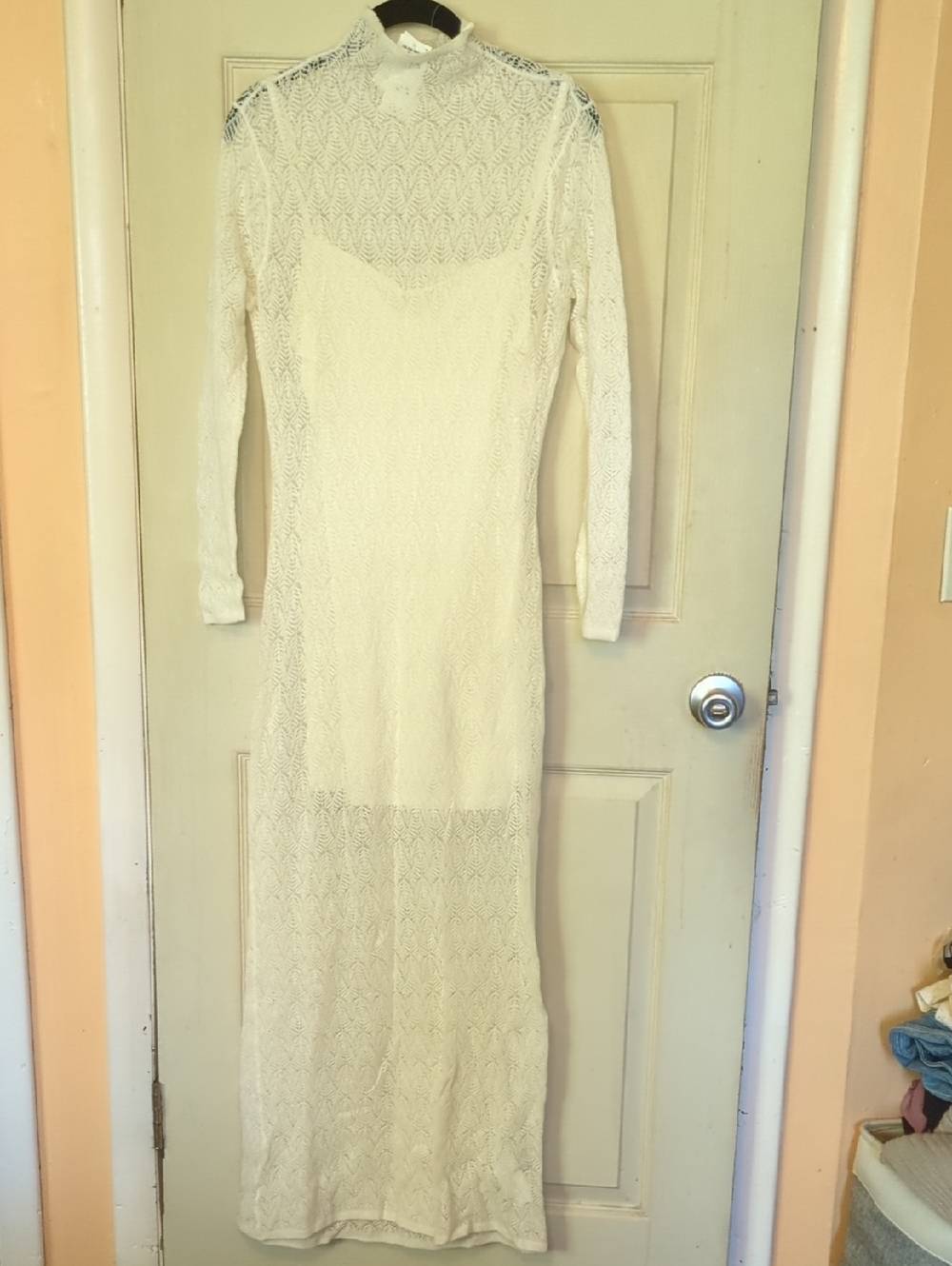 NWT Abercrombie Fitch Large Petite Maxi Cream Merino Wool Sweater Dress